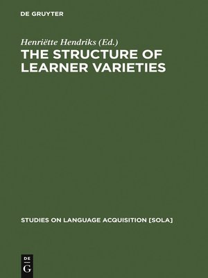 cover image of The Structure of Learner Varieties